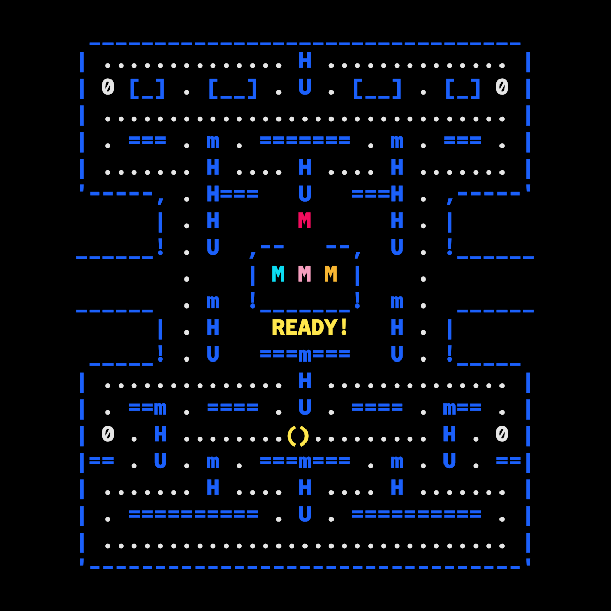 Joninscii ASCII Art Pacman - Classic arcade game recreated with ASCII characters